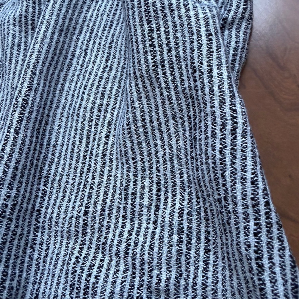 Aerie Womens Wide Leg Striped Beach Pants Black White Drawstring Raw Hem L NWT - Picture 5 of 11